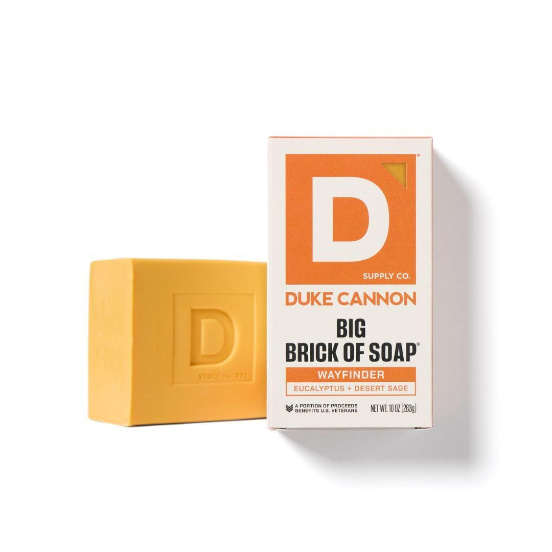 Duke Cannon Wayfinder bar close-up highlighting scent and solid build