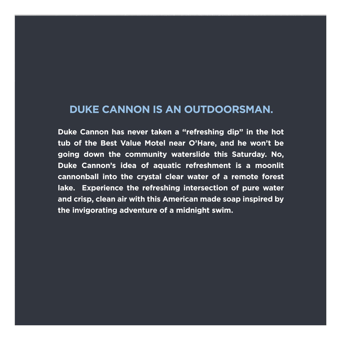 Duke Cannon size comparison in hand illustrating 10 oz scale and long-lasting value