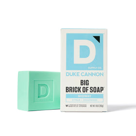 Duke Cannon soap lather in shower demonstrating rich suds and clean rinse