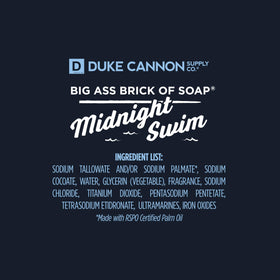 Duke Cannon soap texture detail showing triple-milled density that prolongs use