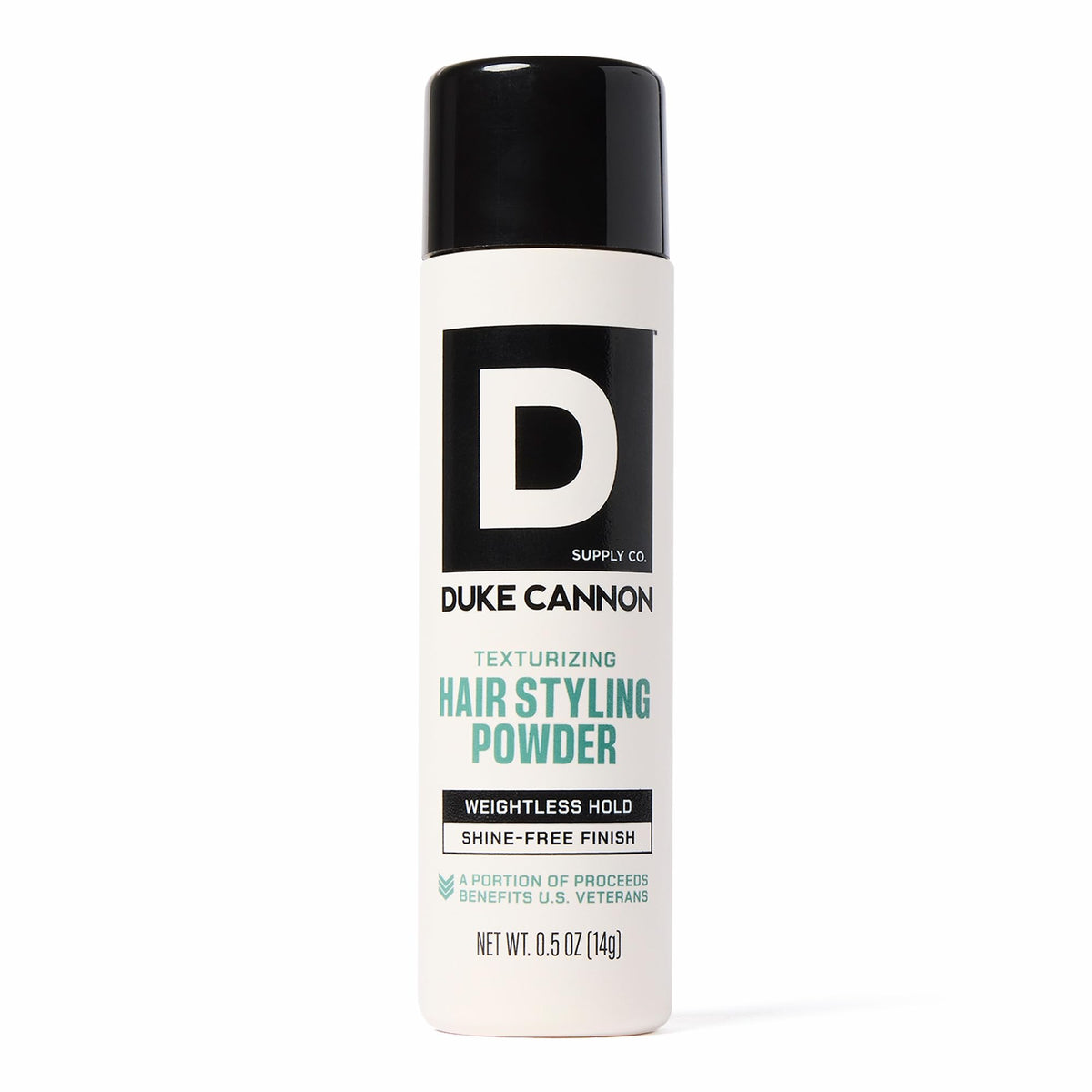 Duke Cannon front packaging showing product name and compact size, lightweight grooming benefit
