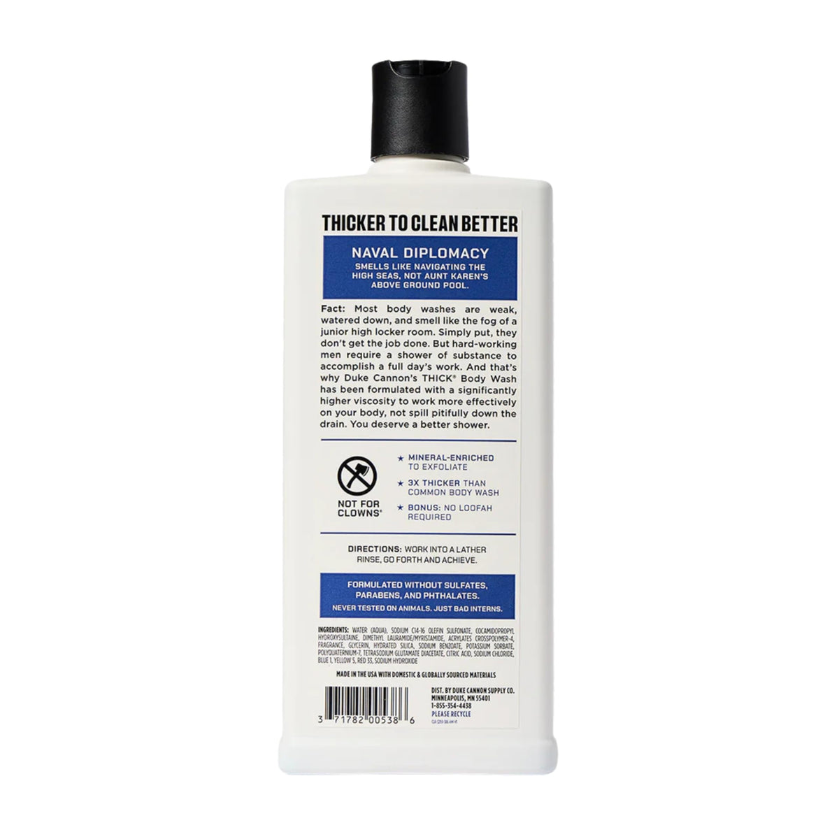 Duke Cannon Superior bottle label visible emphasizing scent and quality