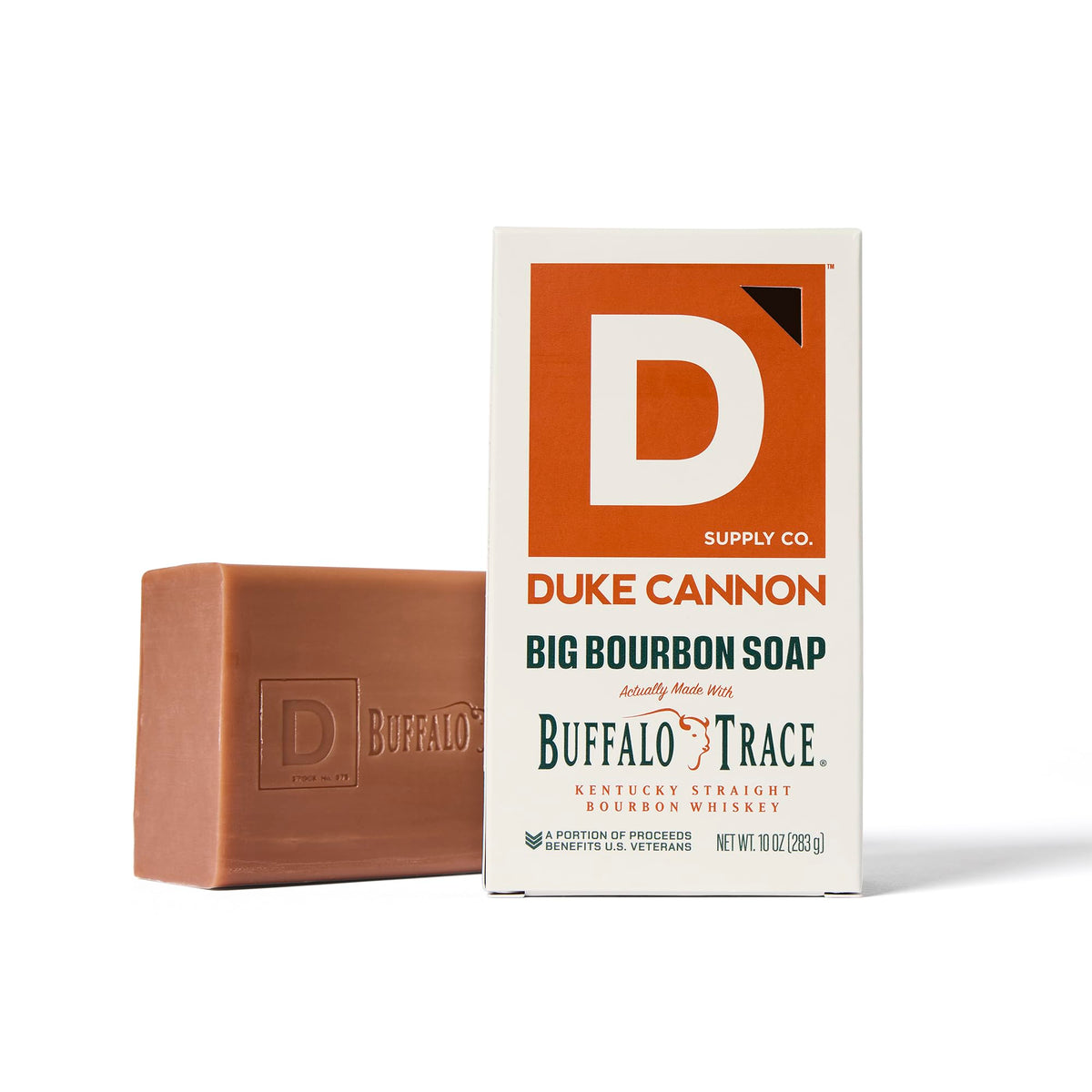 Duke Cannon three bars side-by-side scale emphasizing large 10oz size