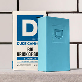 Duke Cannon boxed three-pack ready for storage and economical purchase