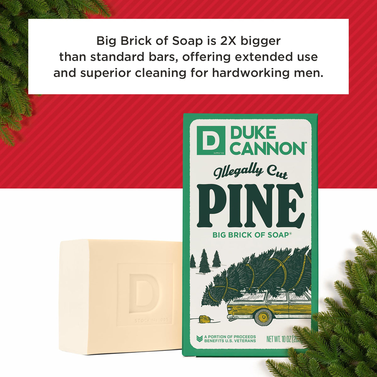 Duke Cannon three-pack stacked to show value and long-lasting supply