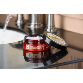 Duke Cannon tin on a nightstand showing overnight restoration benefit