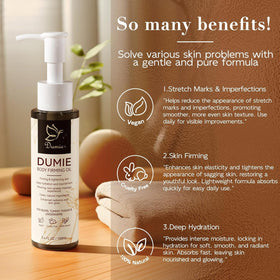 Dumie label close-up showing ingredient callouts, reassures product transparency
