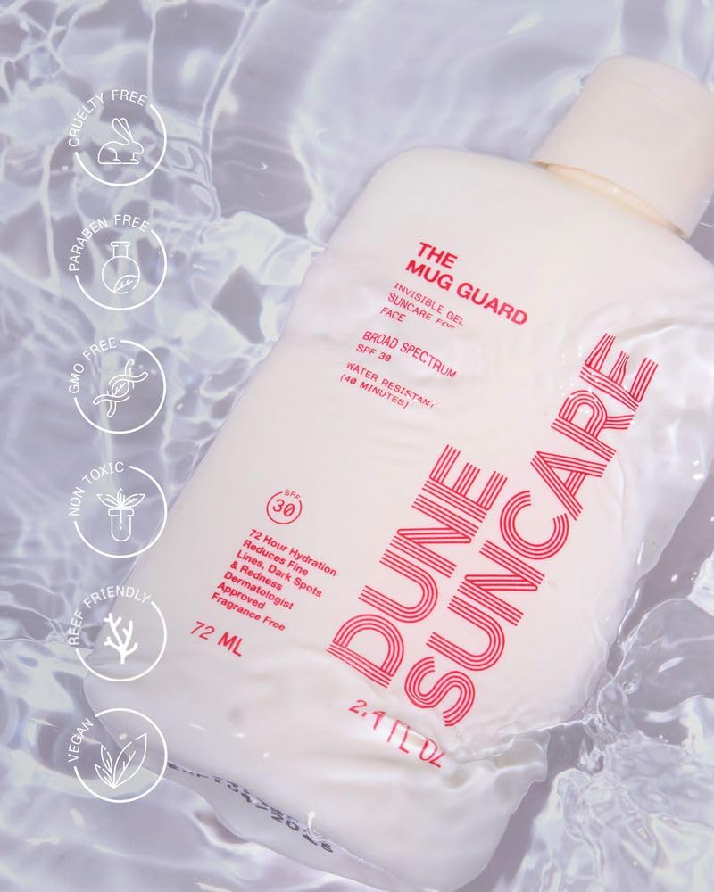 DUNE in hand at the beach conveying water-resistant protection during activities
