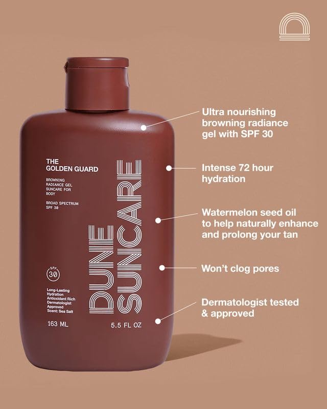 DUNE Golden Guard label close-up listing watermelon seed oil and antioxidants benefit