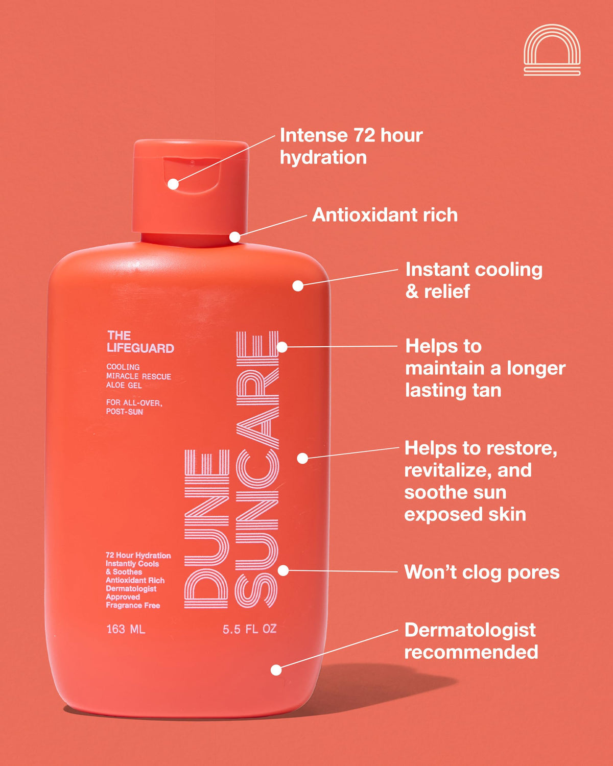 DUNE Lifeguard open cap and gel texture highlighting fast absorption