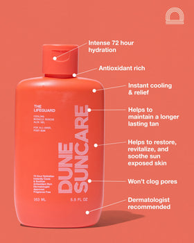 DUNE Lifeguard open cap and gel texture highlighting fast absorption