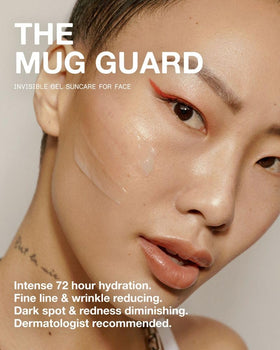 DUNE sunscreen dispensed on fingertip demonstrating translucent, non-greasy amount