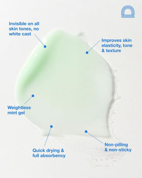 DUNE layered under foundation proving compatibility with makeup for even skin