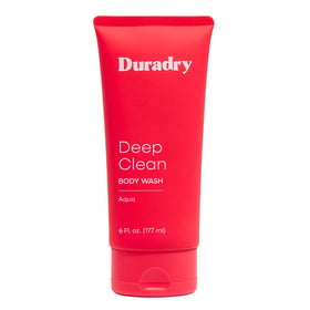 Duradry front packaging showing 6 oz bottle and aqua fragrance benefits
