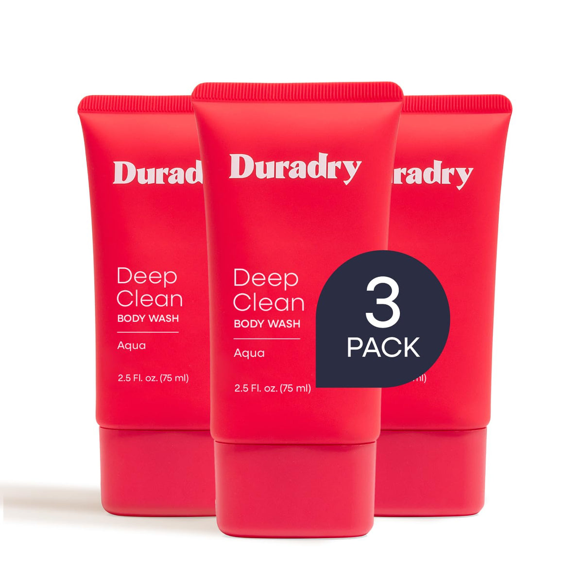 Duradry front packaging showing travel-size trio and clear benefits