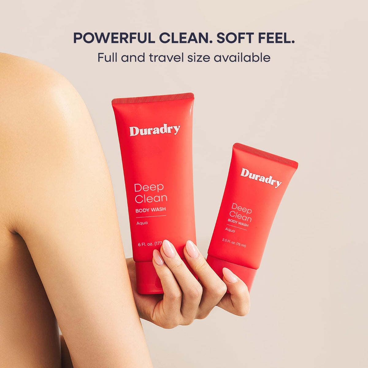 Duradry aqua-scent styled bottle emphasizing fresh fragrance