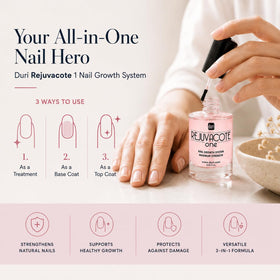 duri on bathroom vanity lifestyle shot showing easy at-home nail treatment