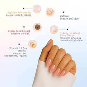 duri Rejuvacote 1 applied as base coat on natural nails reducing chipping