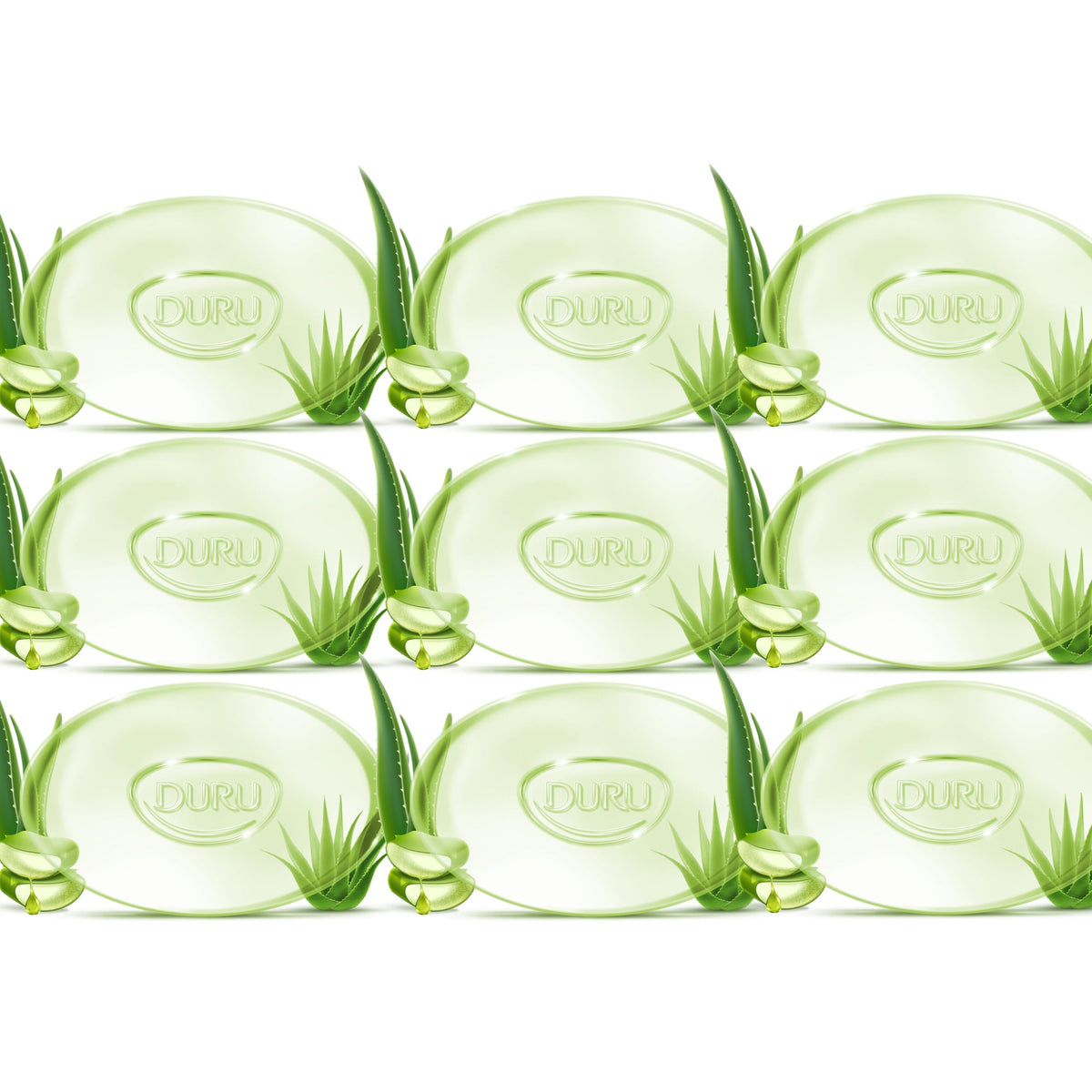Duru aloe vera soap texture close-up highlighting transparent glycerin surface