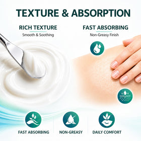 DVO application in hand demonstrating smooth spread and quick absorption