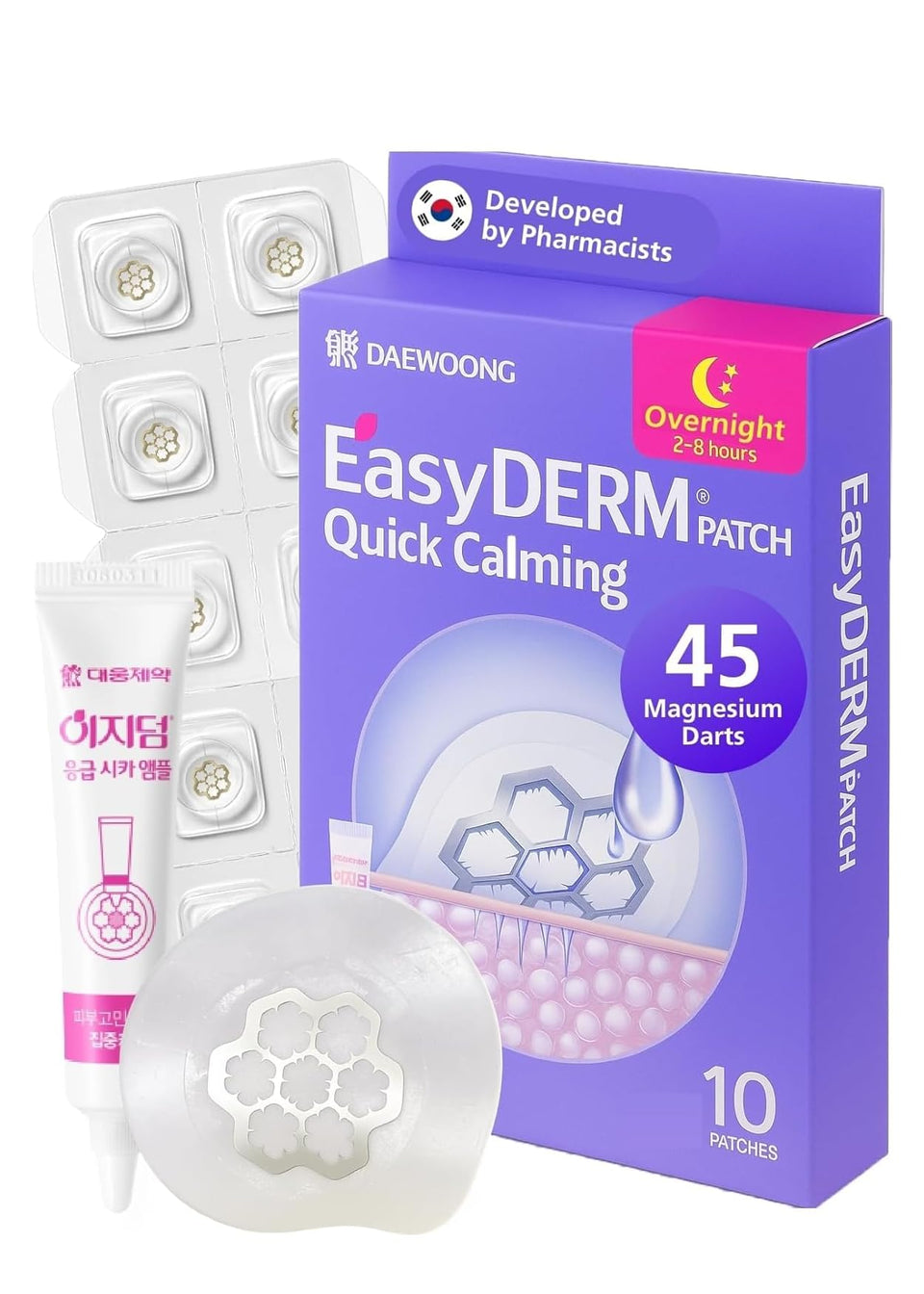 DWEasyDerm front packaging showing kit benefits and compact travel size
