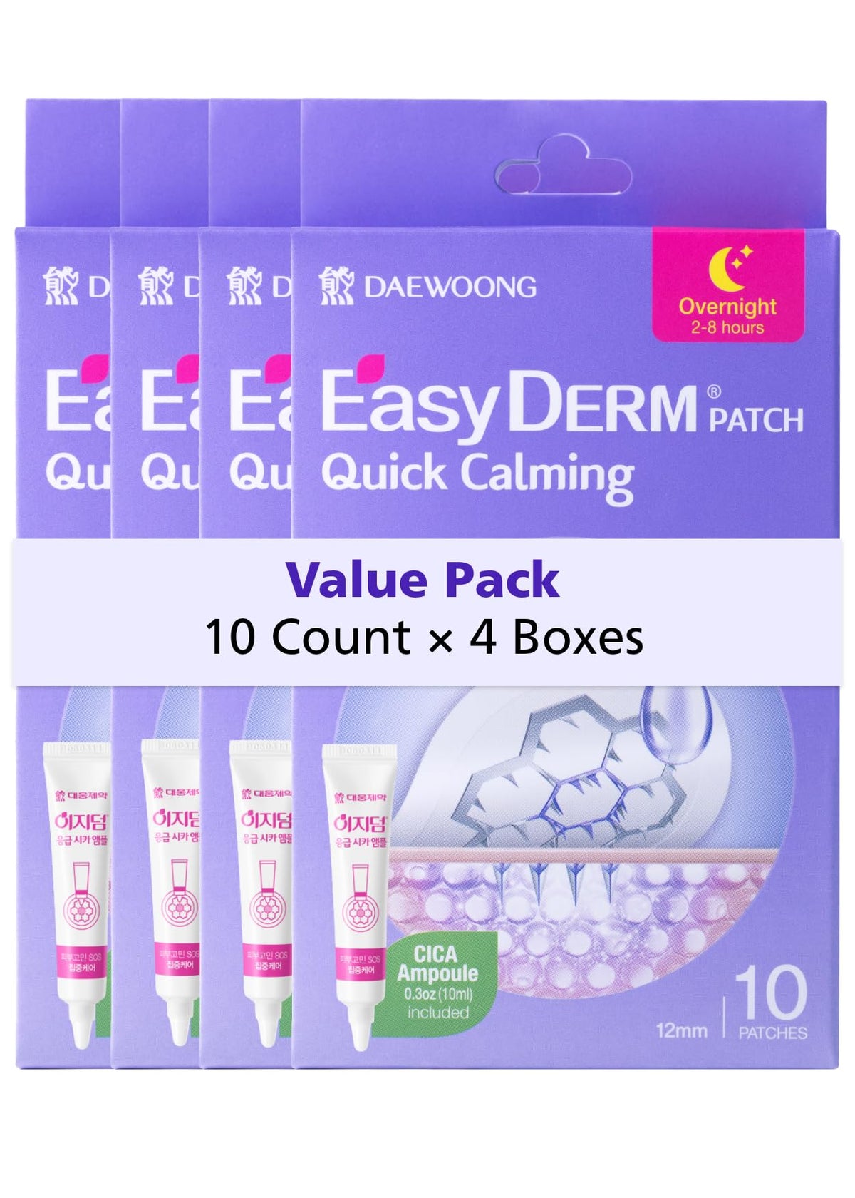 DWEasyDerm patch close-up showing magnesium microdots, targeted care