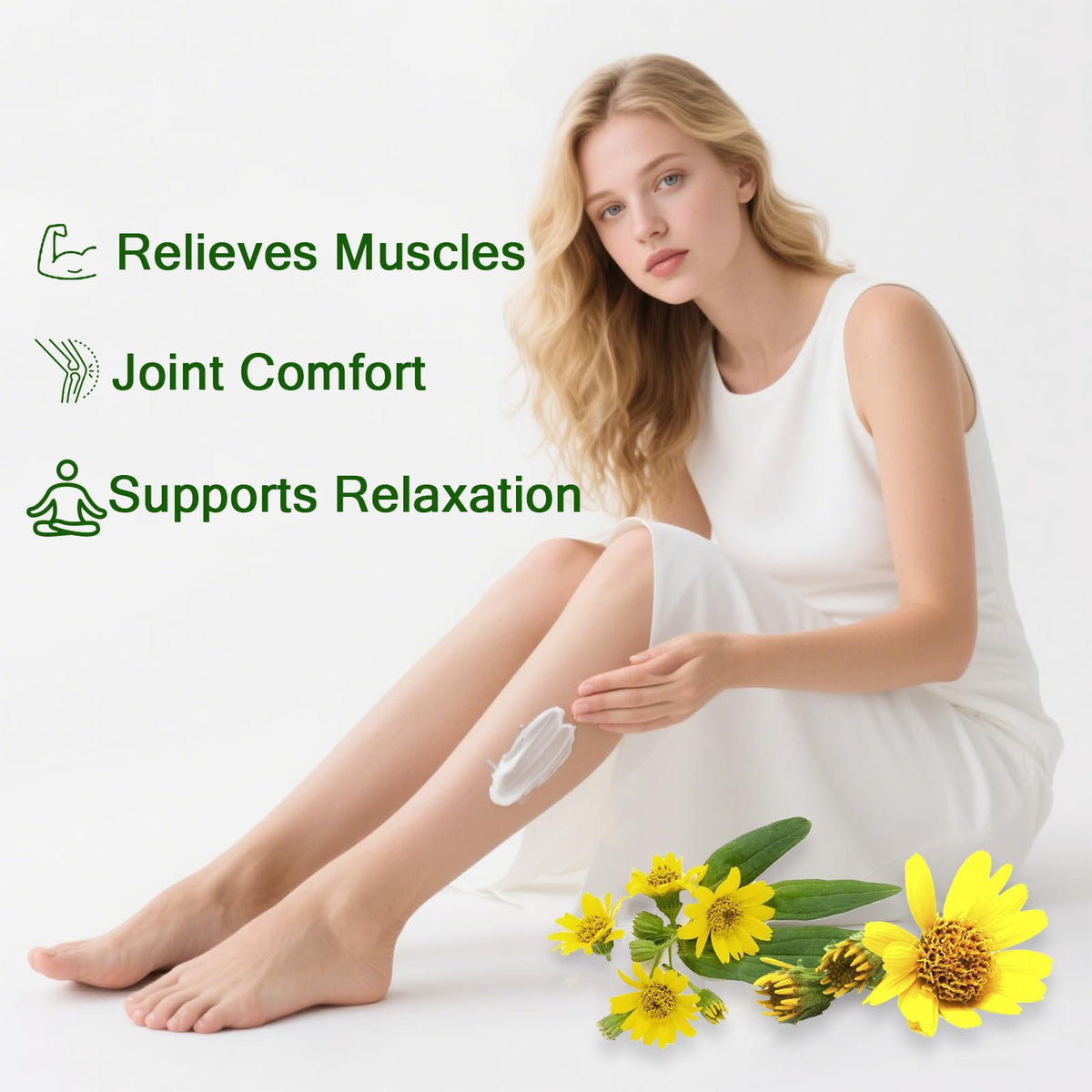 DYALE label close-up listing ingredients like magnesium, arnica, MSM