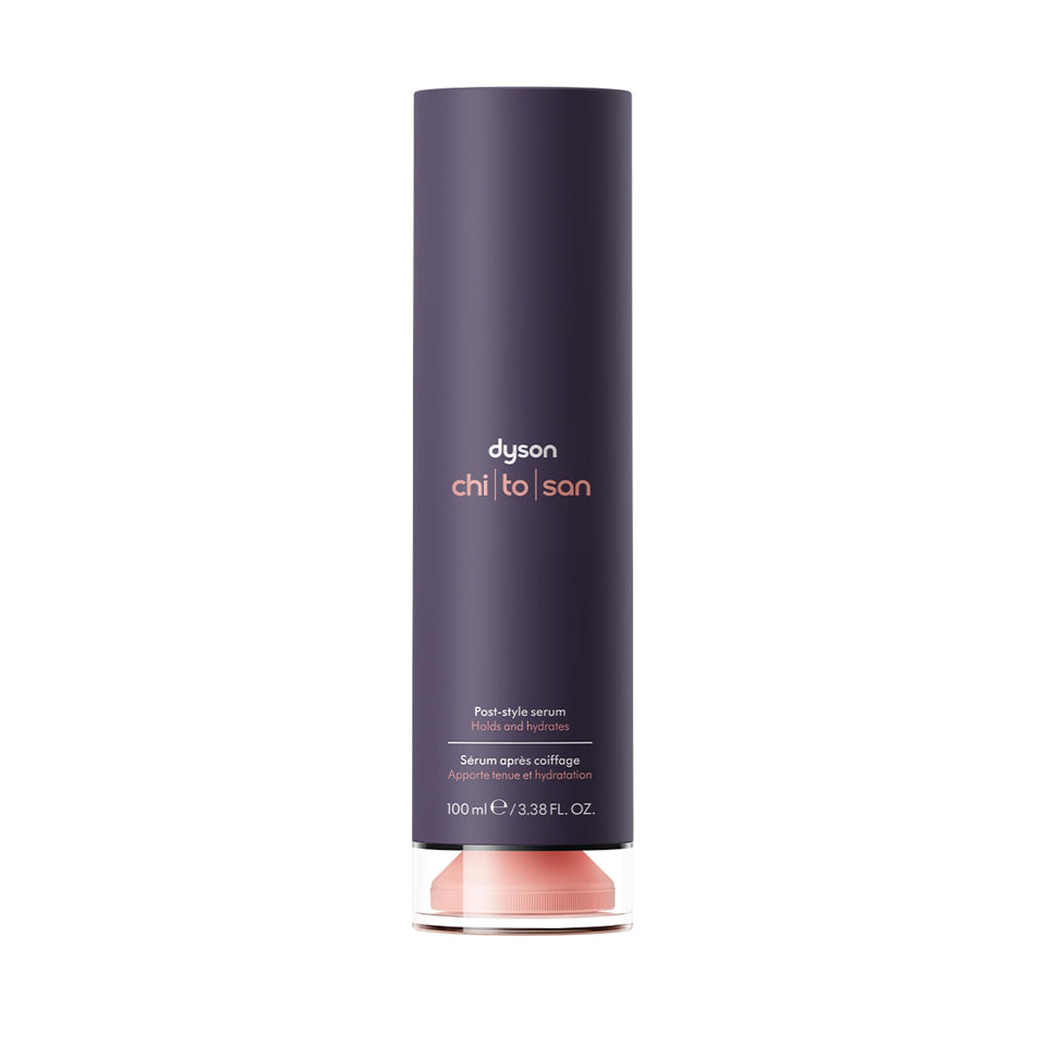 Dyson Chitosan front packaging shows product and benefits