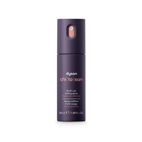 Dyson Chitosan front packaging showing compact travel bottle and branding