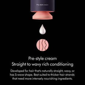 Dyson cream-to-serum texture demonstration for even application and shine