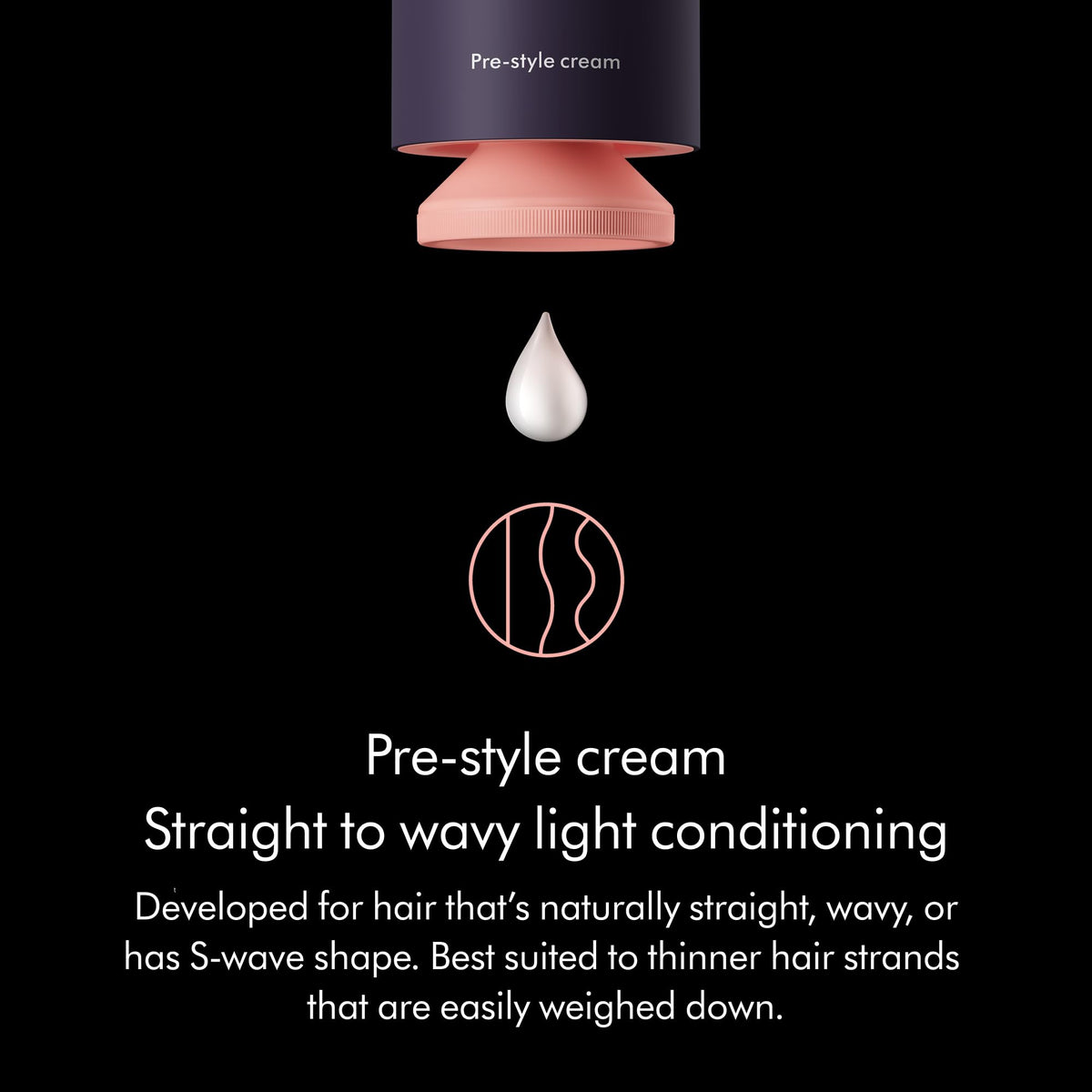 Close-up of Dyson cream transforming to serum texture for even lightweight application