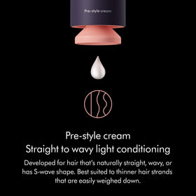 Close-up of Dyson cream transforming to serum texture for even lightweight application