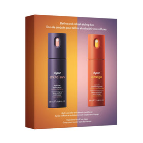 Dyson front packaging of Define & Refresh duo showing product set and benefits