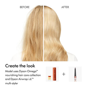 Dyson Omega in-use during blow-drying to protect hair from heat damage