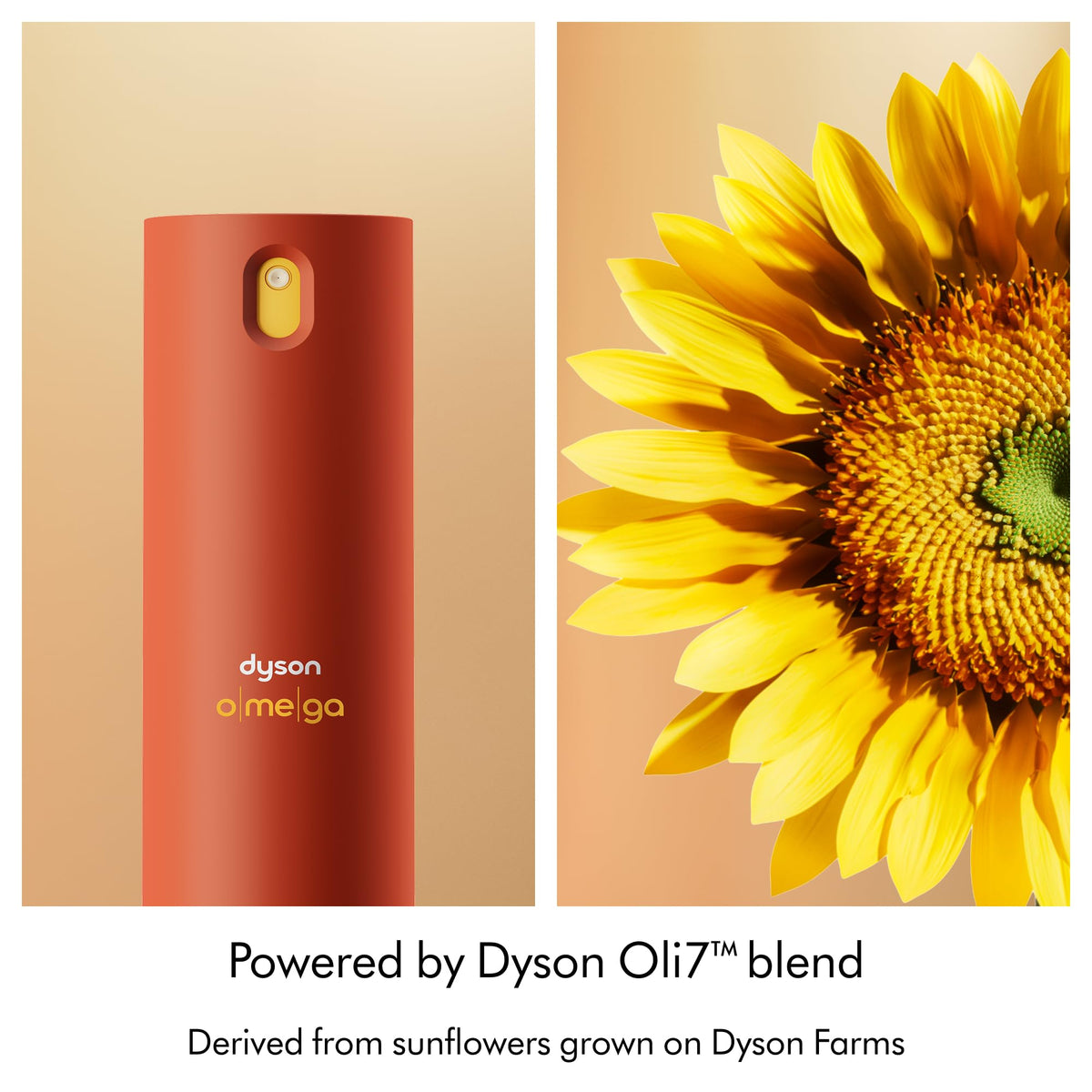 Dyson Omega texture droplet on hand showing lightweight formula and quick absorption