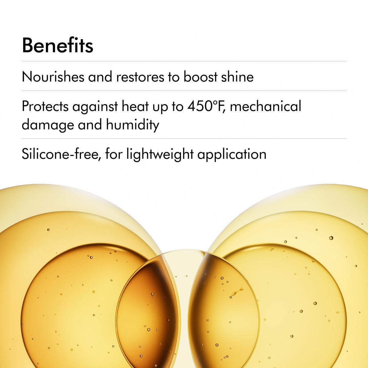 Dyson Omega oil texture on palm highlighting fast absorption and lightweight feel