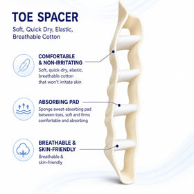 Dzadi toe separator between toes reducing friction during wear