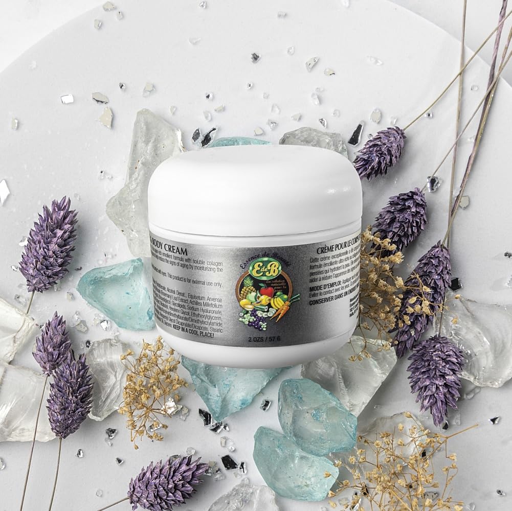 E de B cream texture close-up displaying rich, spreadable consistency for smooth skin hydration benefit