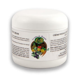 E de B jar front view showing label and 8oz container, highlights elegant packaging