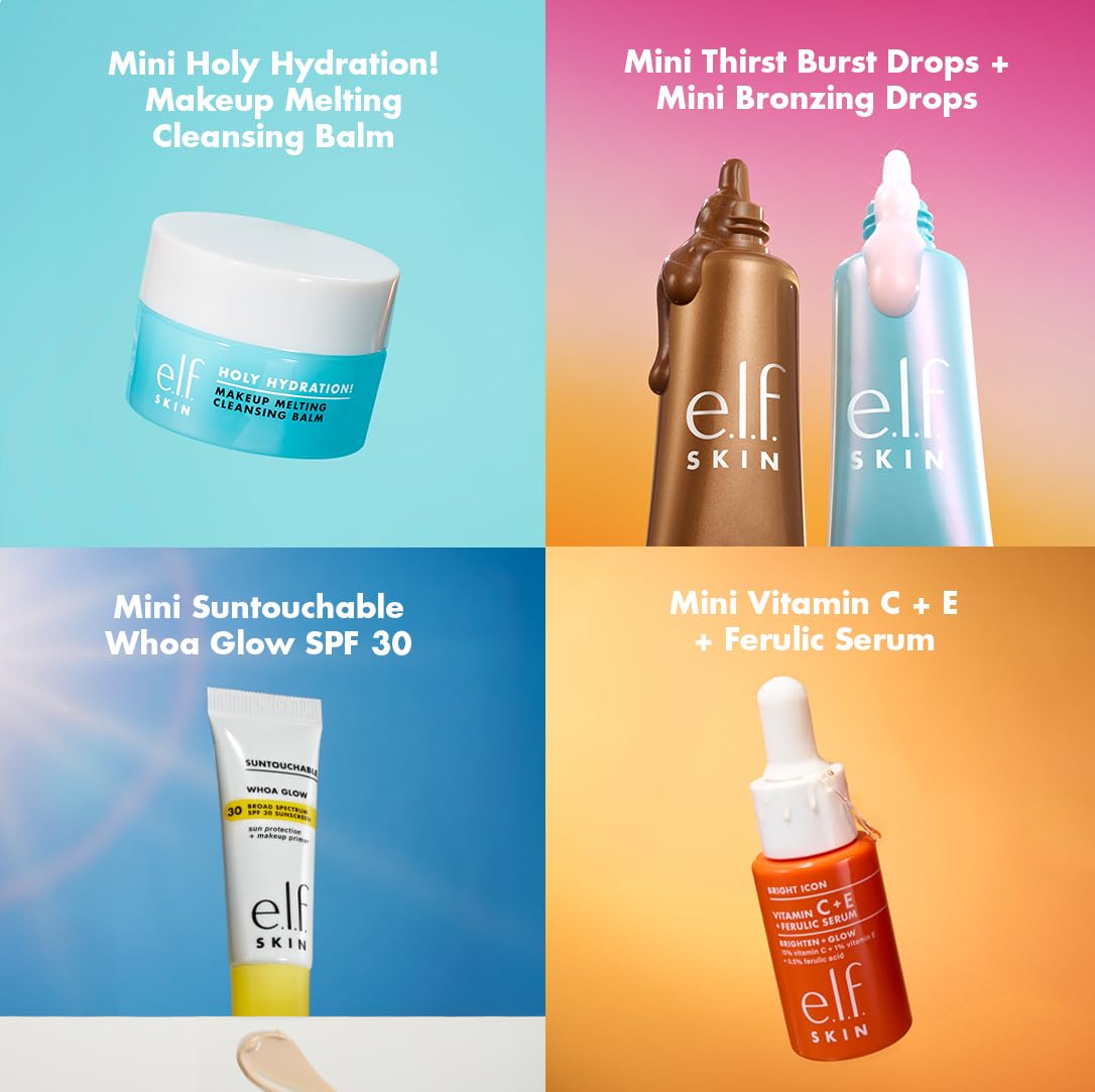e.l.f. bronzing drops dispensed on hand for customizable glow and easy blending