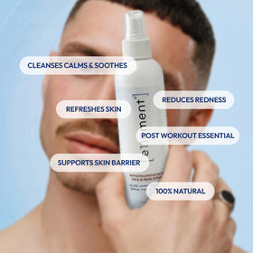 e11ement post-shave application demonstrates soothing cosmetic care