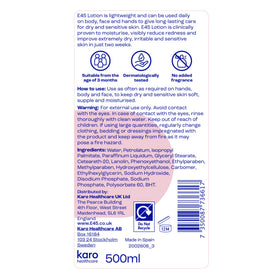E45 bottle on bathroom shelf in lifestyle scene promoting daily skincare routine