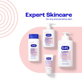 E45 500ml bottle next to common items to show size and value for families