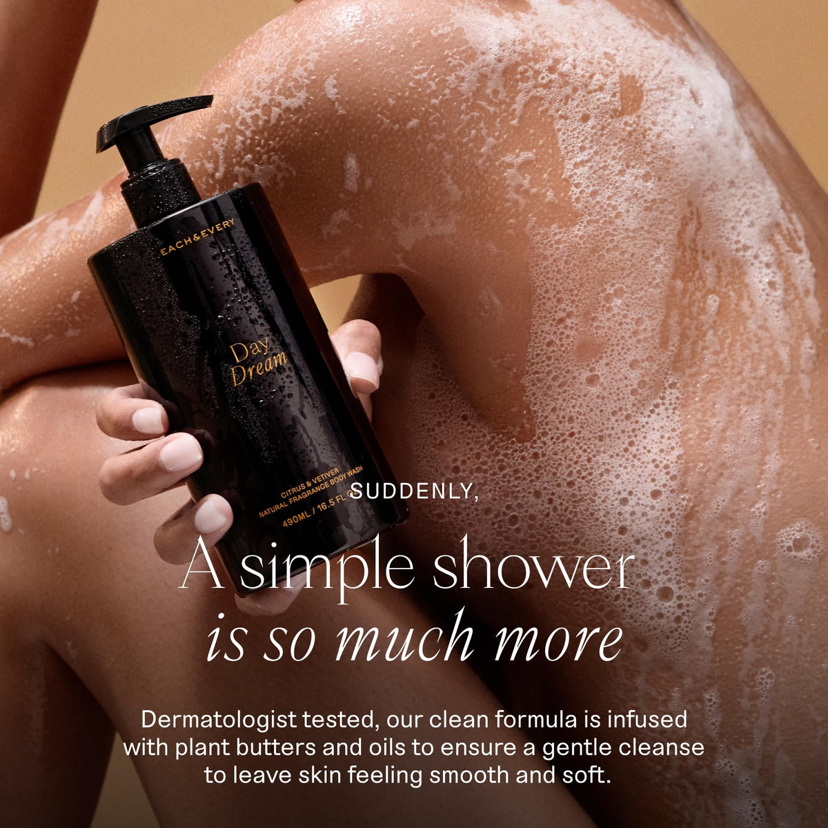 Each & Every pump close-up dispensing product for easy one-handed use and portion control