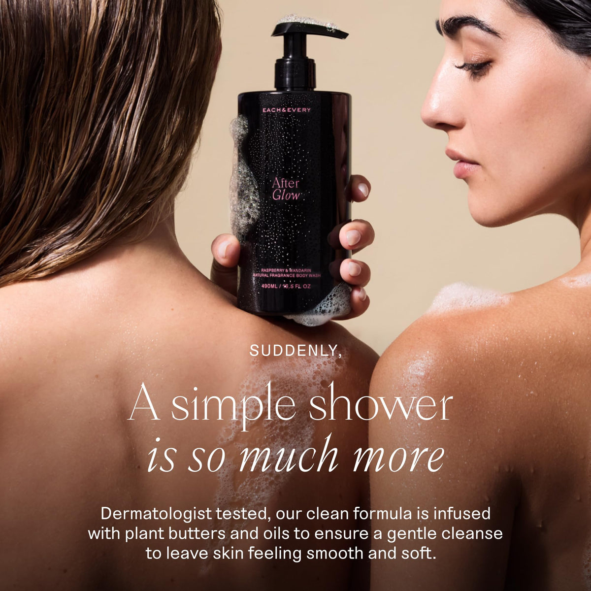 Each & Every rich creamy lather texture close-up demonstrating silky moisturizing foam