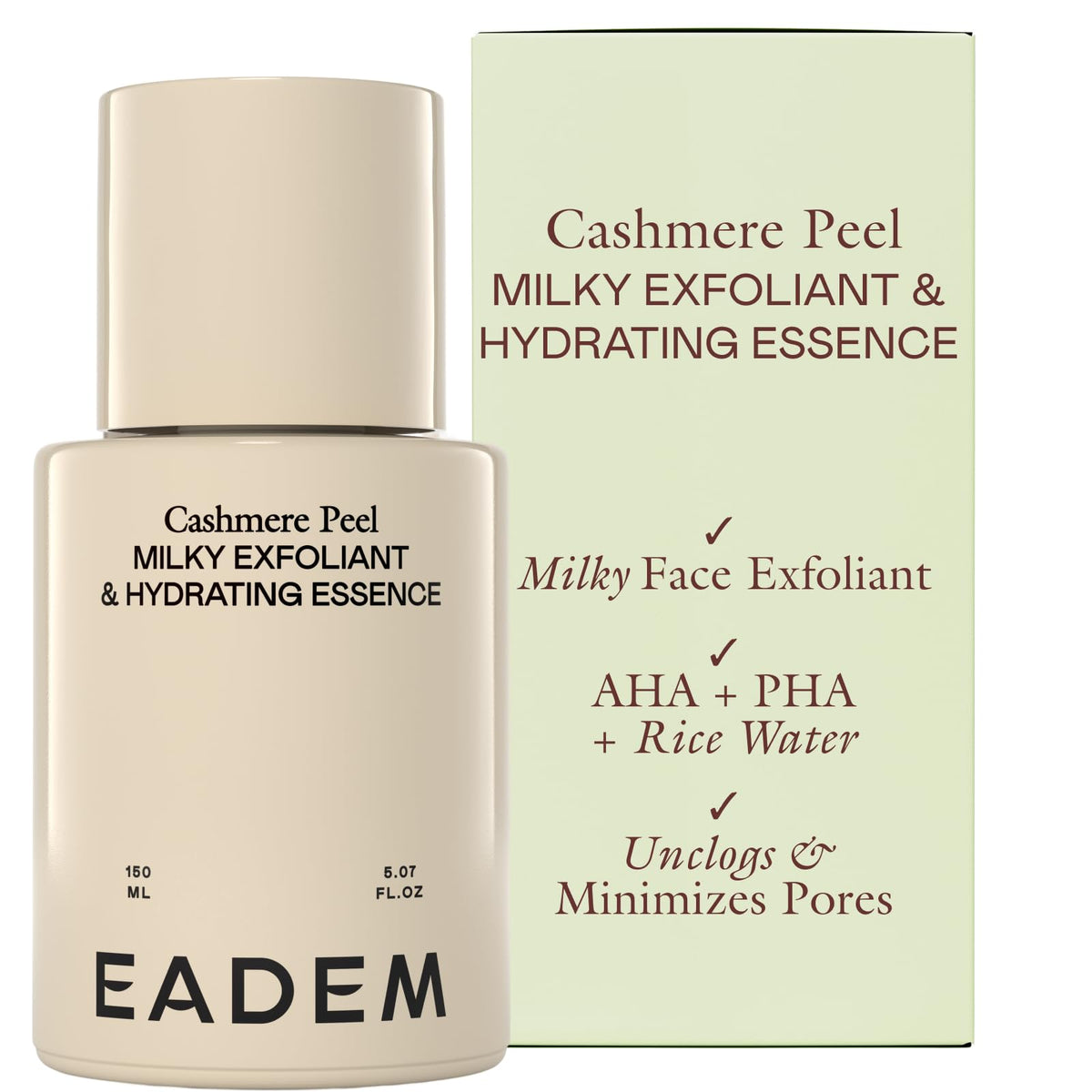 EADEM Cashmere Peel front packaging showing product and label benefit