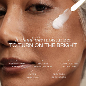 EADEM cream texture close-up illustrating lightweight cushiony finish for quick absorption