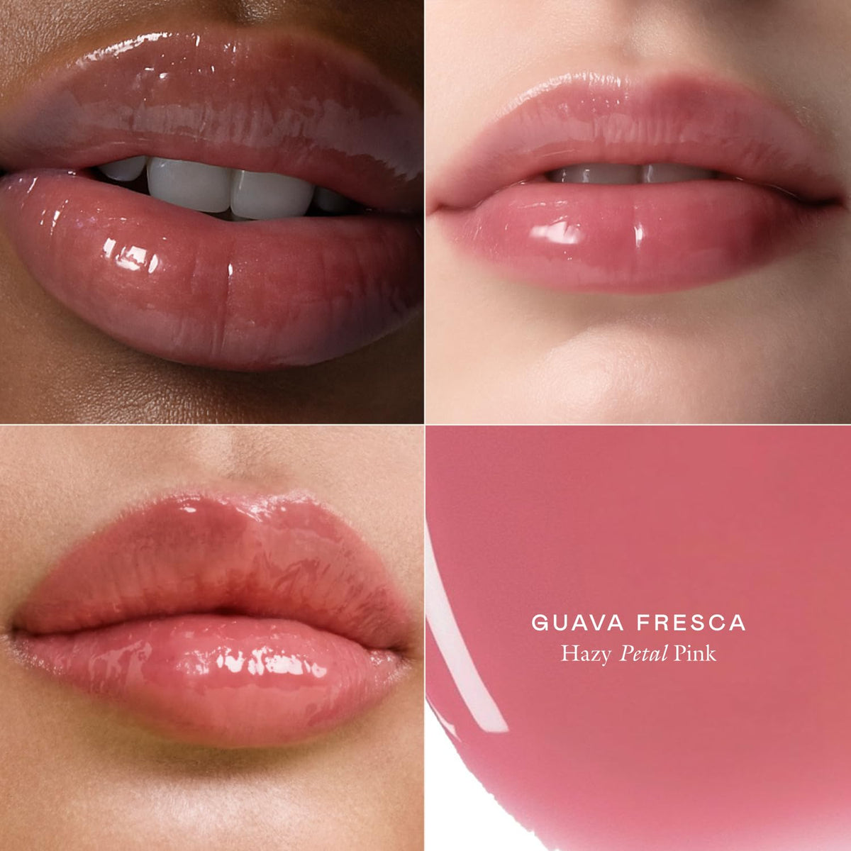 EADEM applying balm to lips for instant smoothing and glossy shine