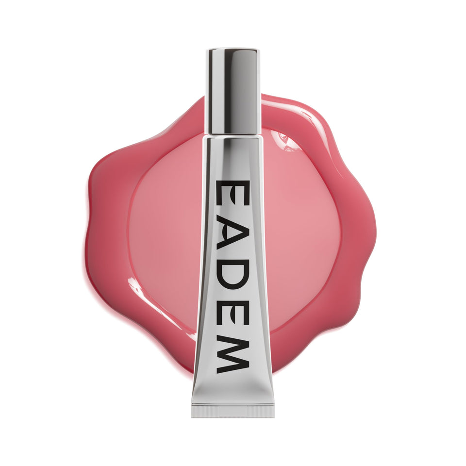 EADEM jar front view showing sleek packaging and guava fresca gloss benefit