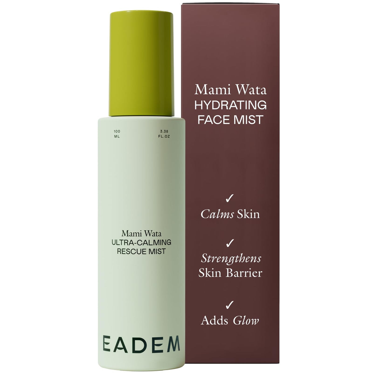 EADEM bottle front packaging showing calm design and 100 ml size for easy identification